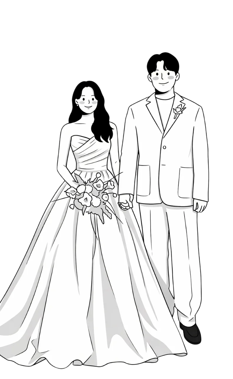 신랑 신부 일러스트